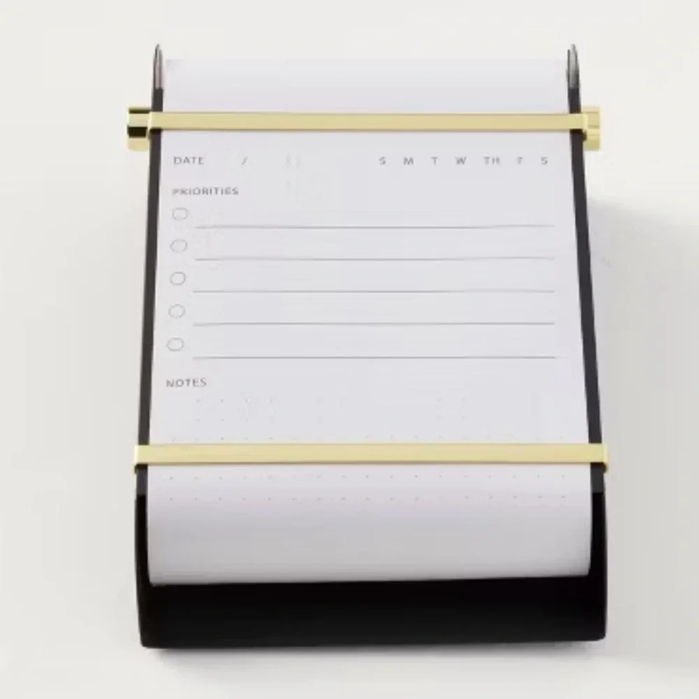 HEARTH & HAND NEW metal note paper roll dispenser -black/gold